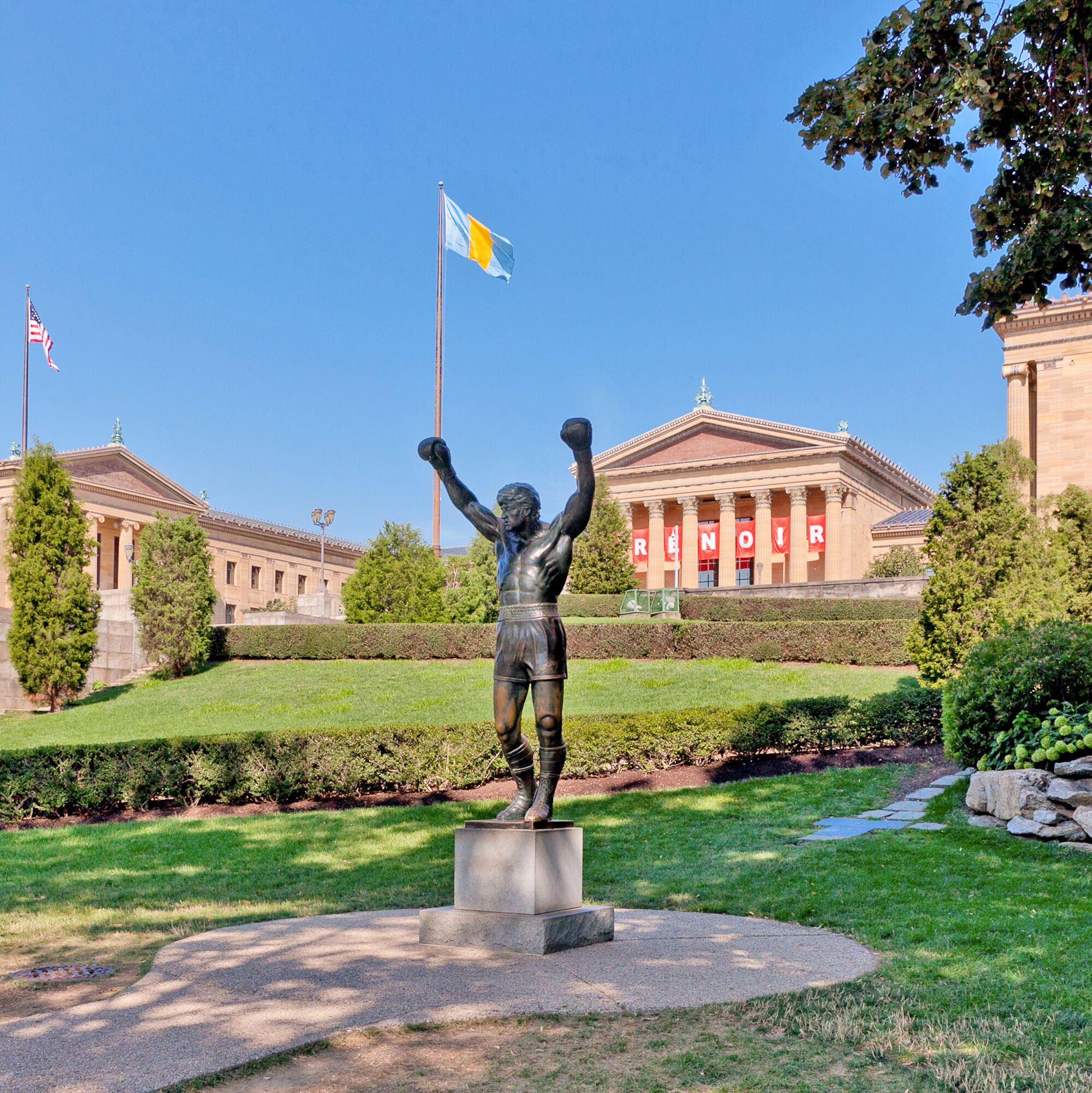 Die Rocky Statue vor dem Museum of Art in Philadelphia