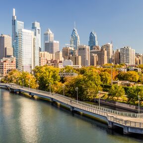 Die Skyline von Philadelphia in Pennsylvania