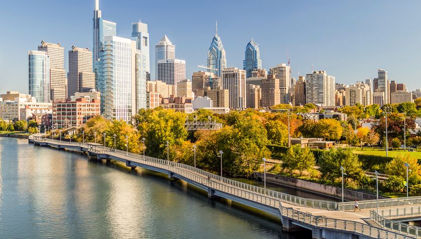 Die Skyline von Philadelphia in Pennsylvania Die Skyline von Philadelphia in Pennsylvania