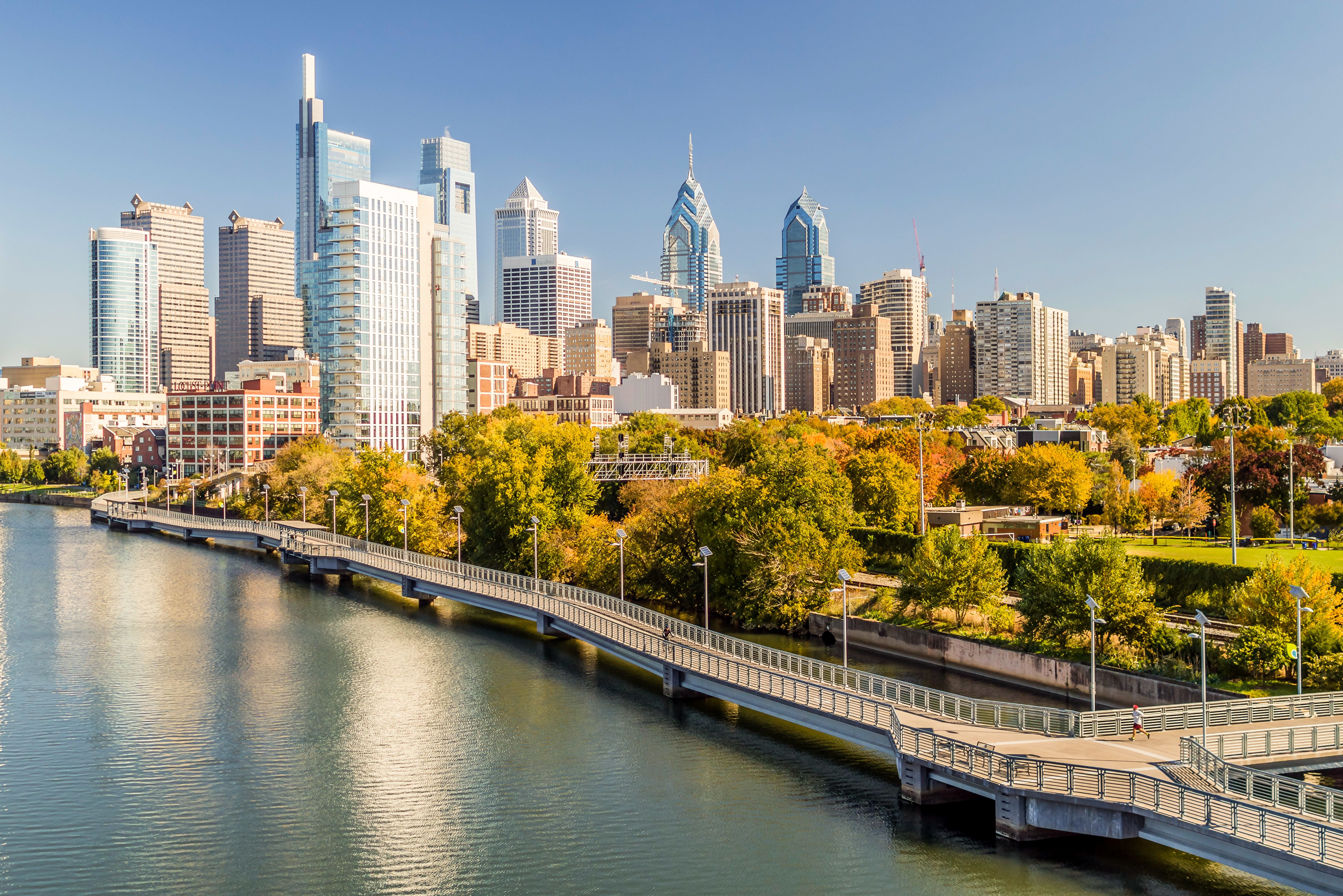 Die Skyline von Philadelphia in Pennsylvania