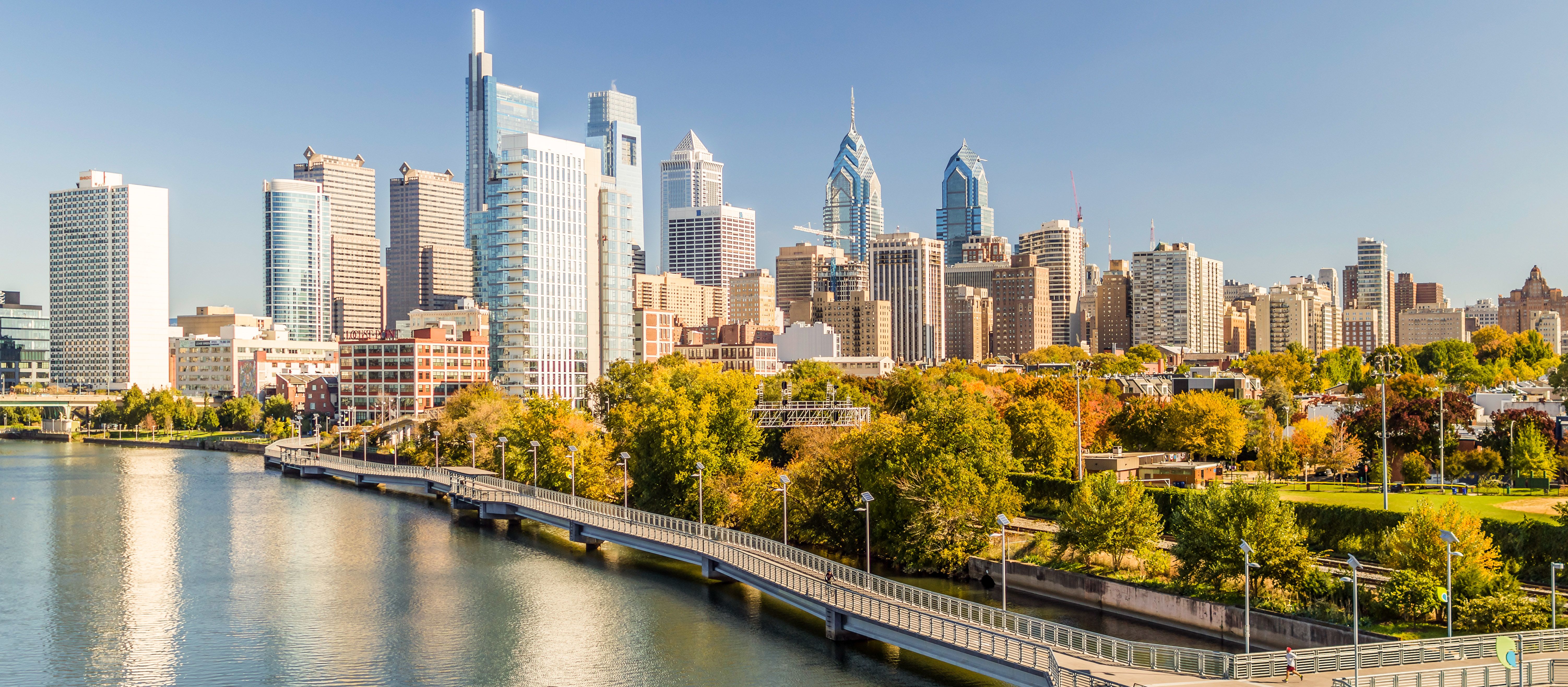 Die Skyline von Philadelphia in Pennsylvania