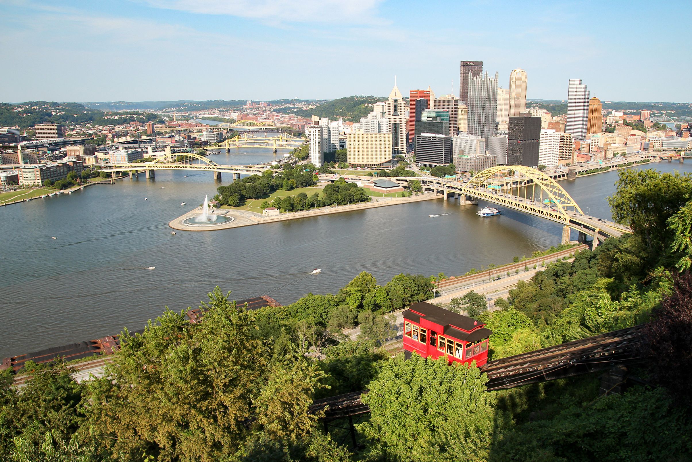 Ausblick auf den Point State Park in Pittsburgh