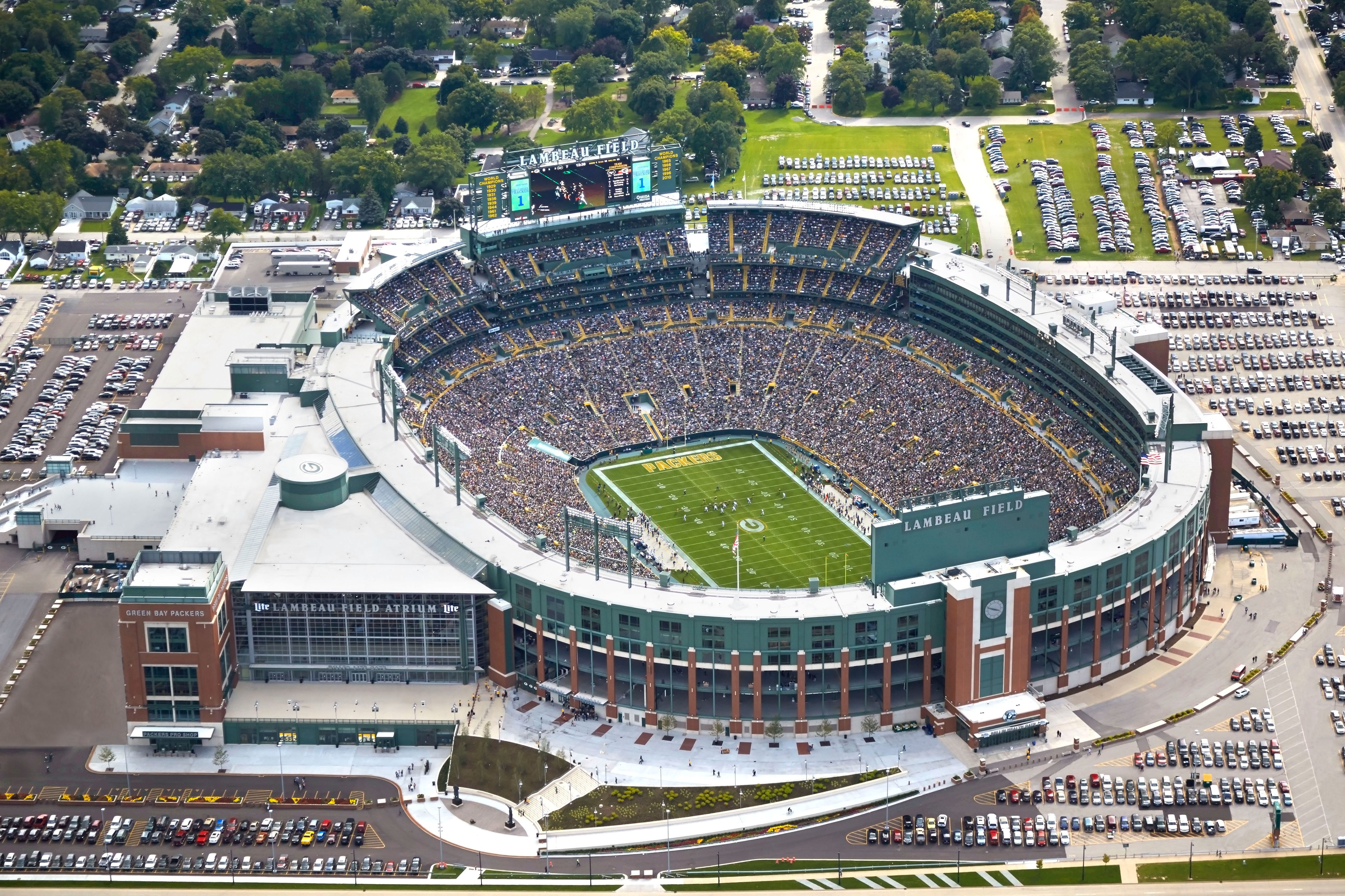 Das American-Football-Stadion Lambeau Field der Green Bay Packers