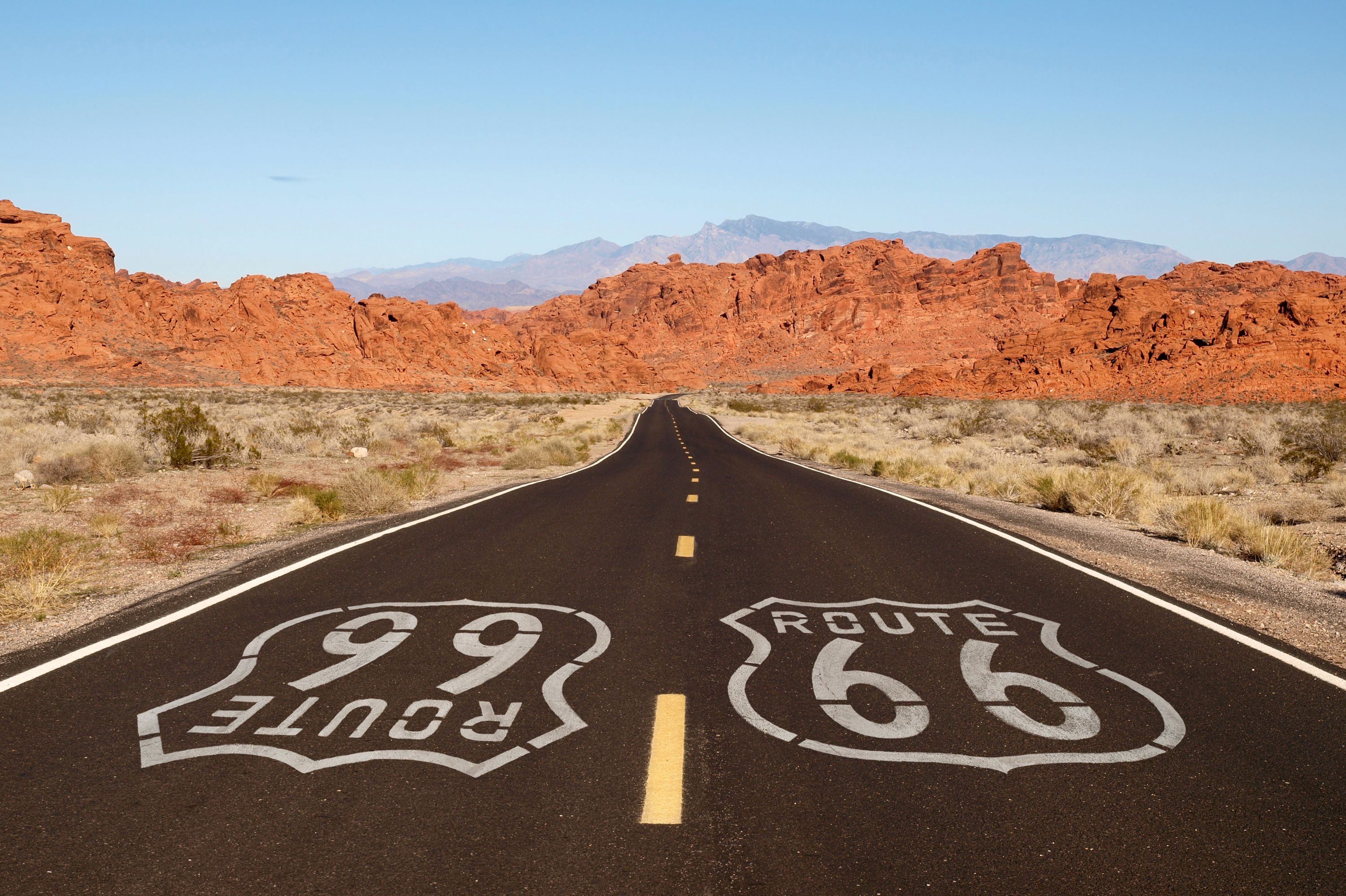 Route 66 in der Mojave WÃ¼ste