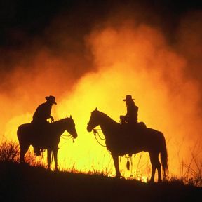 Flying W Flames in Flint Hills, Kansas