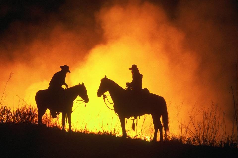 Flying W Flames in Flint Hills, Kansas