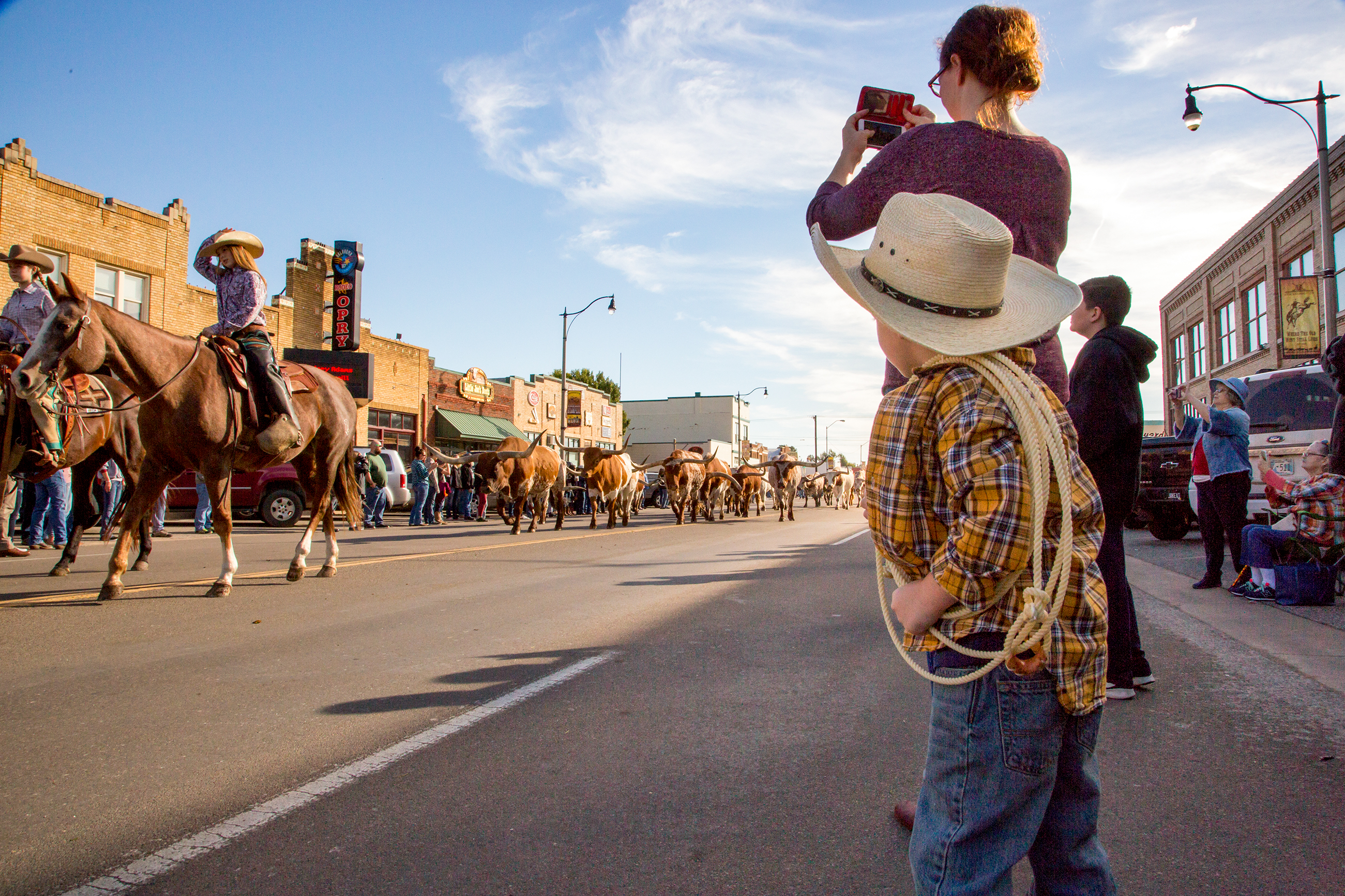 Die Stampede im historischen Stockyard Viertel in Oklahoma City erleben