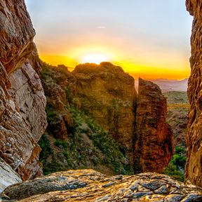 Sonnenuntergang im Window Pour Off Trail, Texas