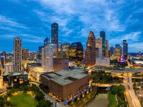 Blick auf den Theater District von Houston