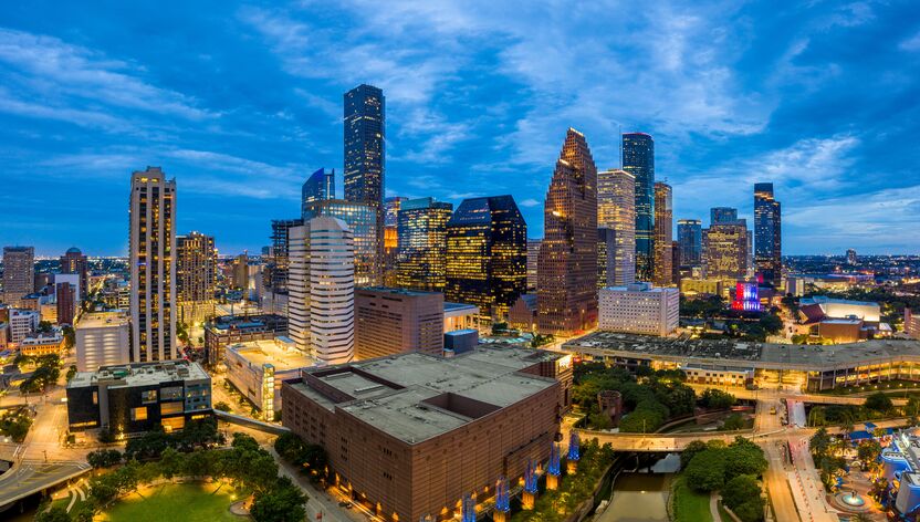Blick auf den Theater District von Houston Blick auf den Theater District von Houston