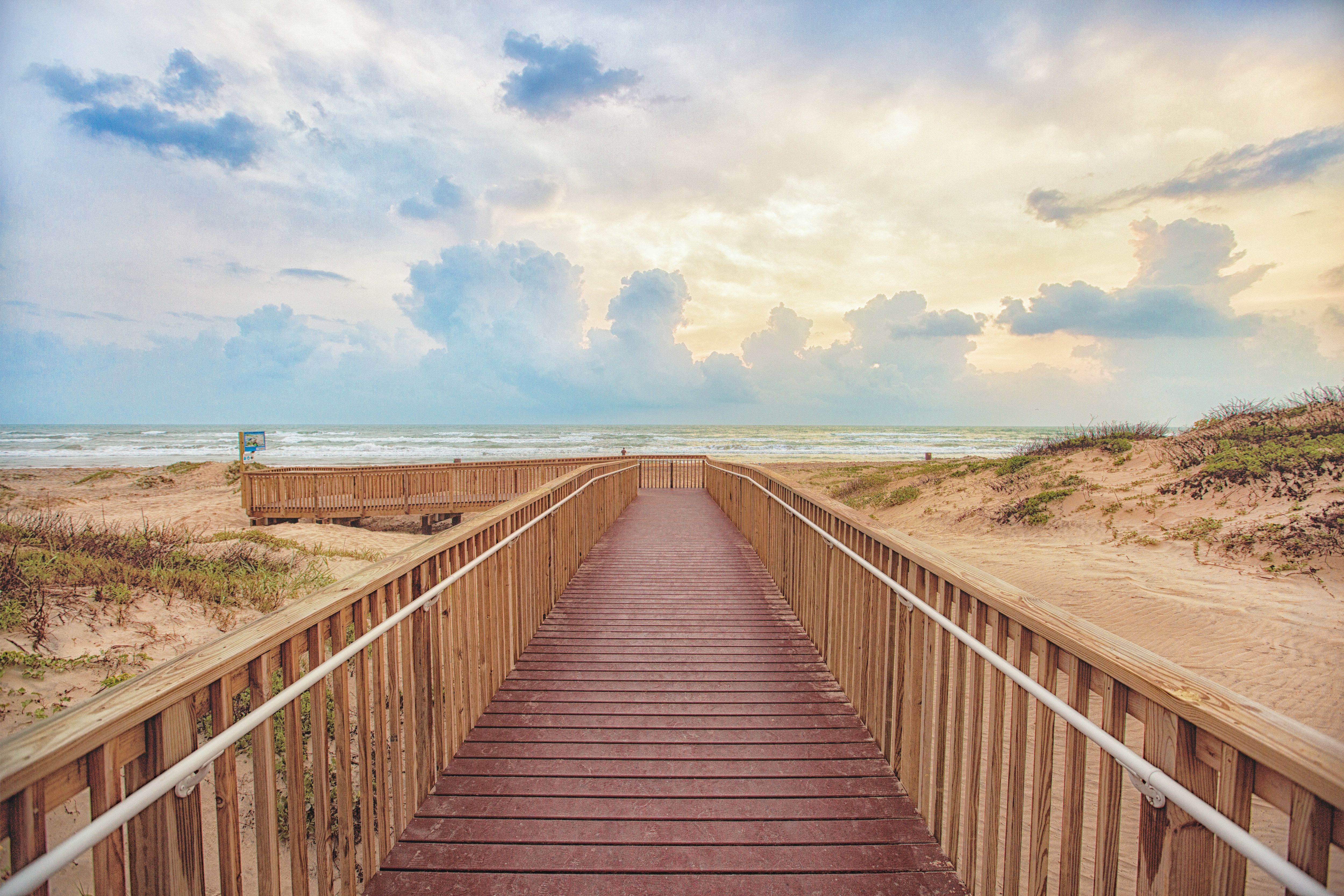 Ein Strandweg in South Padre Island in Texas