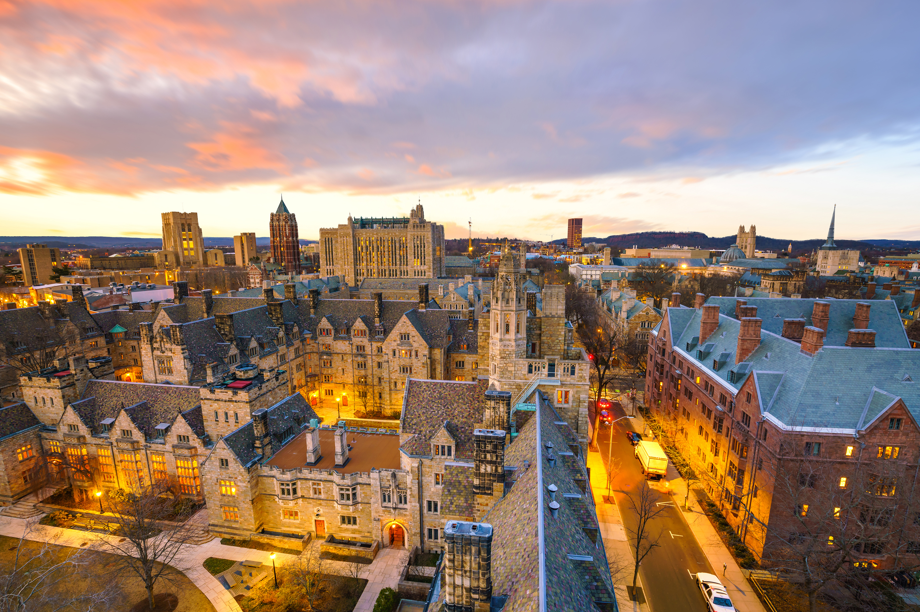 Historisches GebÃ¤ude und Campus der Yale UniversitÃ¤t in New Haven, Connecticut