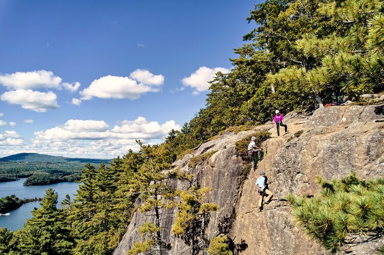 Kletterer bei Camden, Maine