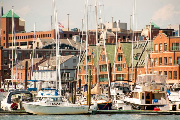 Der Hafen der Stadt Portland in Maine Der Hafen der Stadt Portland in Maine