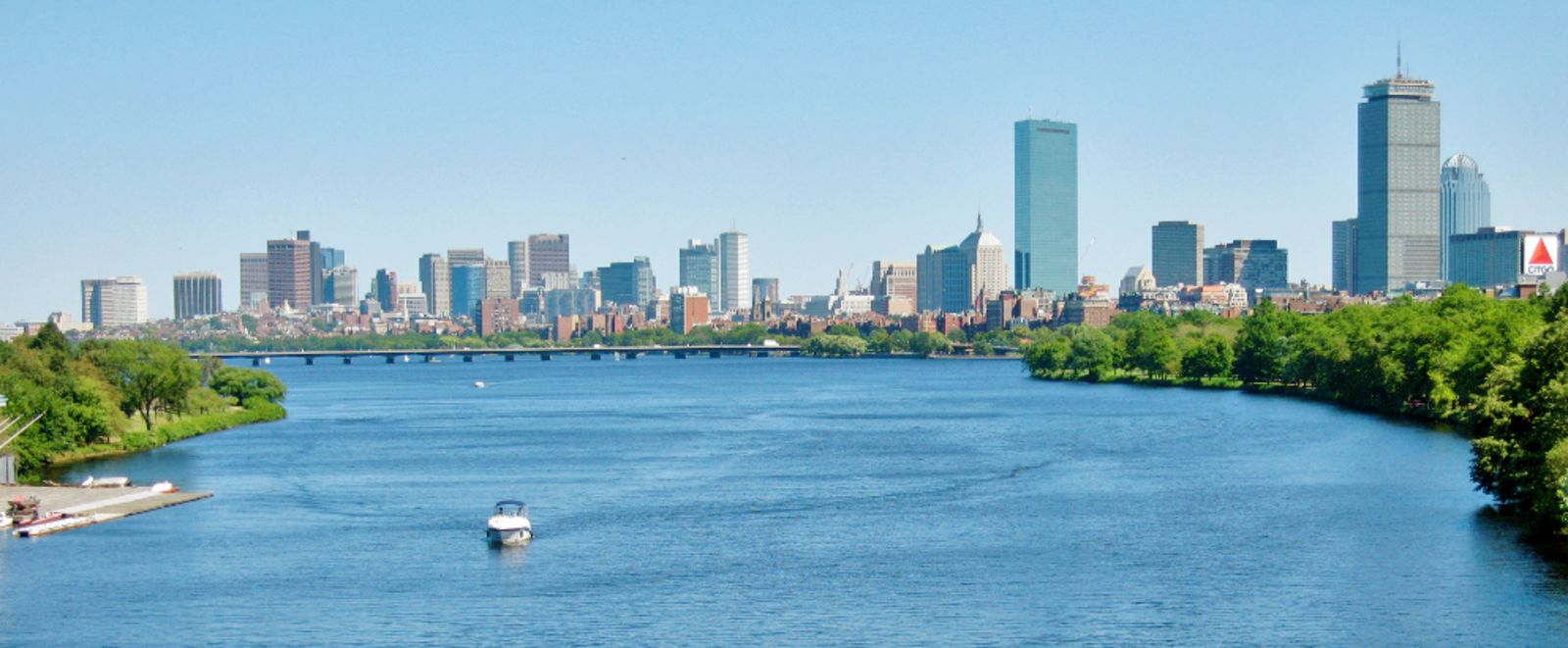 Blick auf Back Bay und Downtown Boston