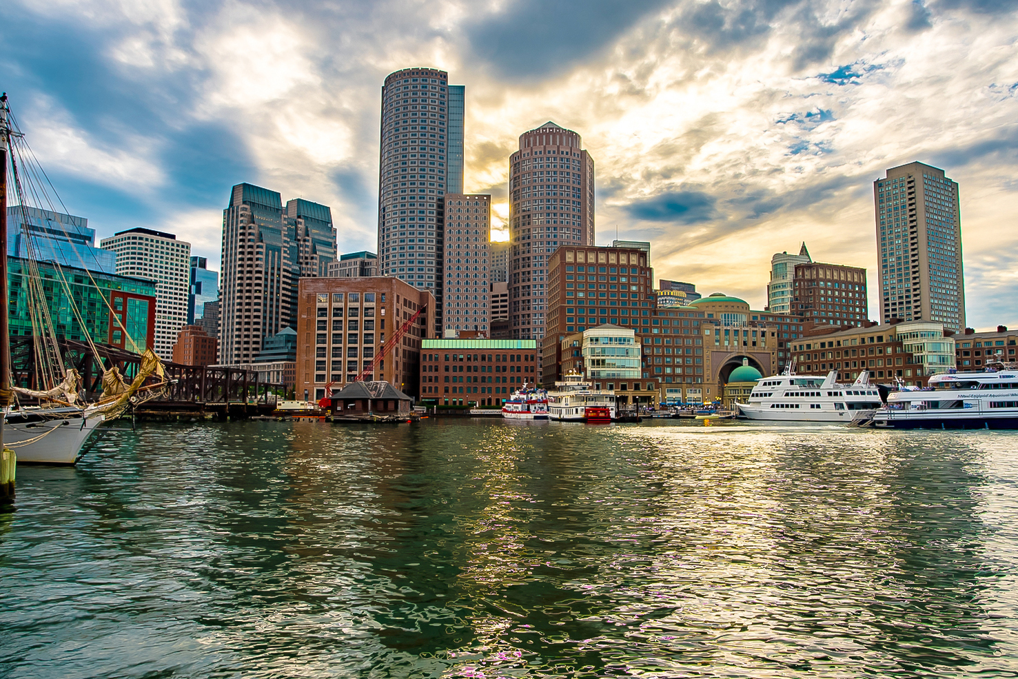 Ausblick auf den Hafen von Boston in Massachusetts