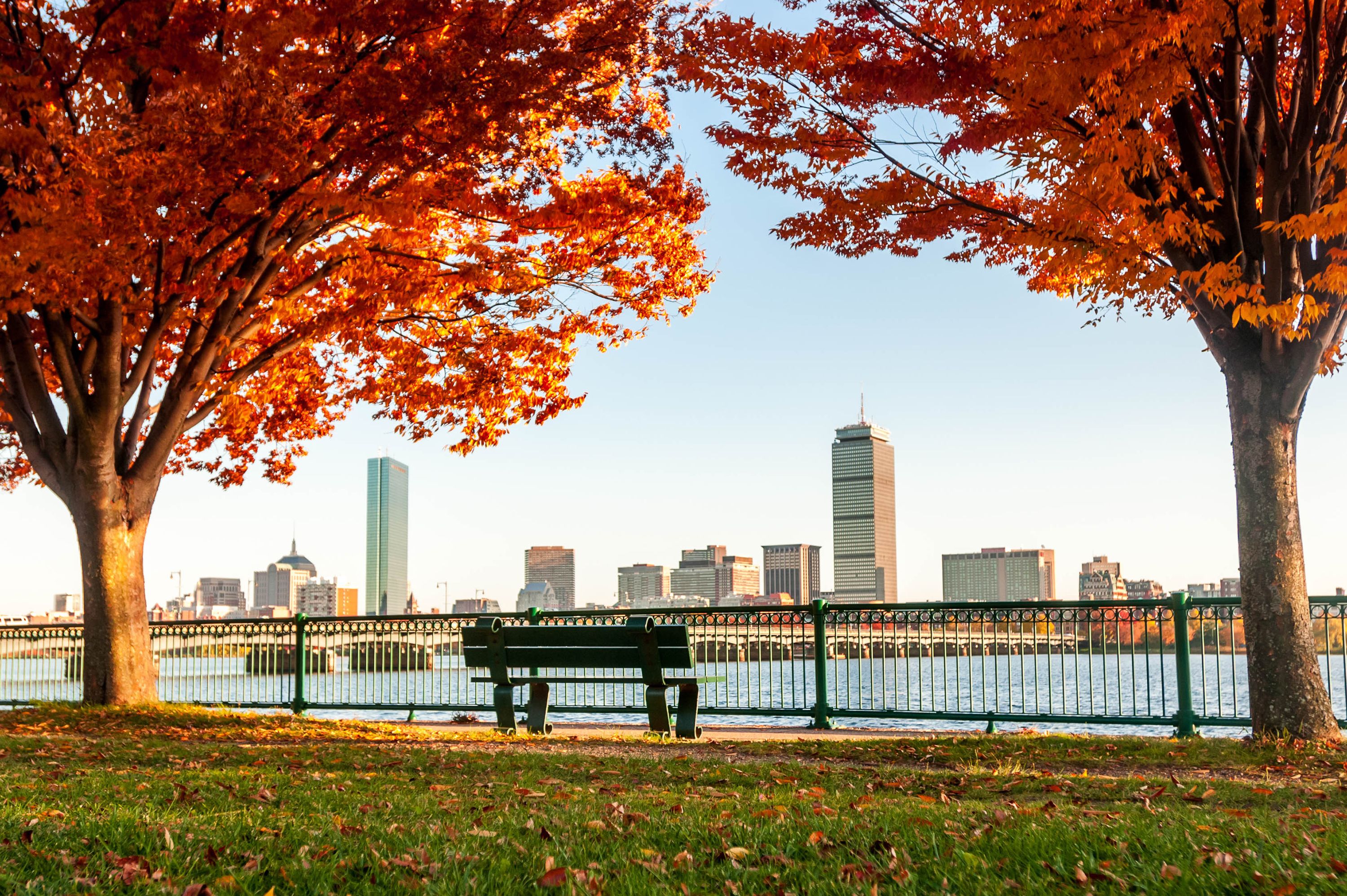 Skyline von Boston im Herbst