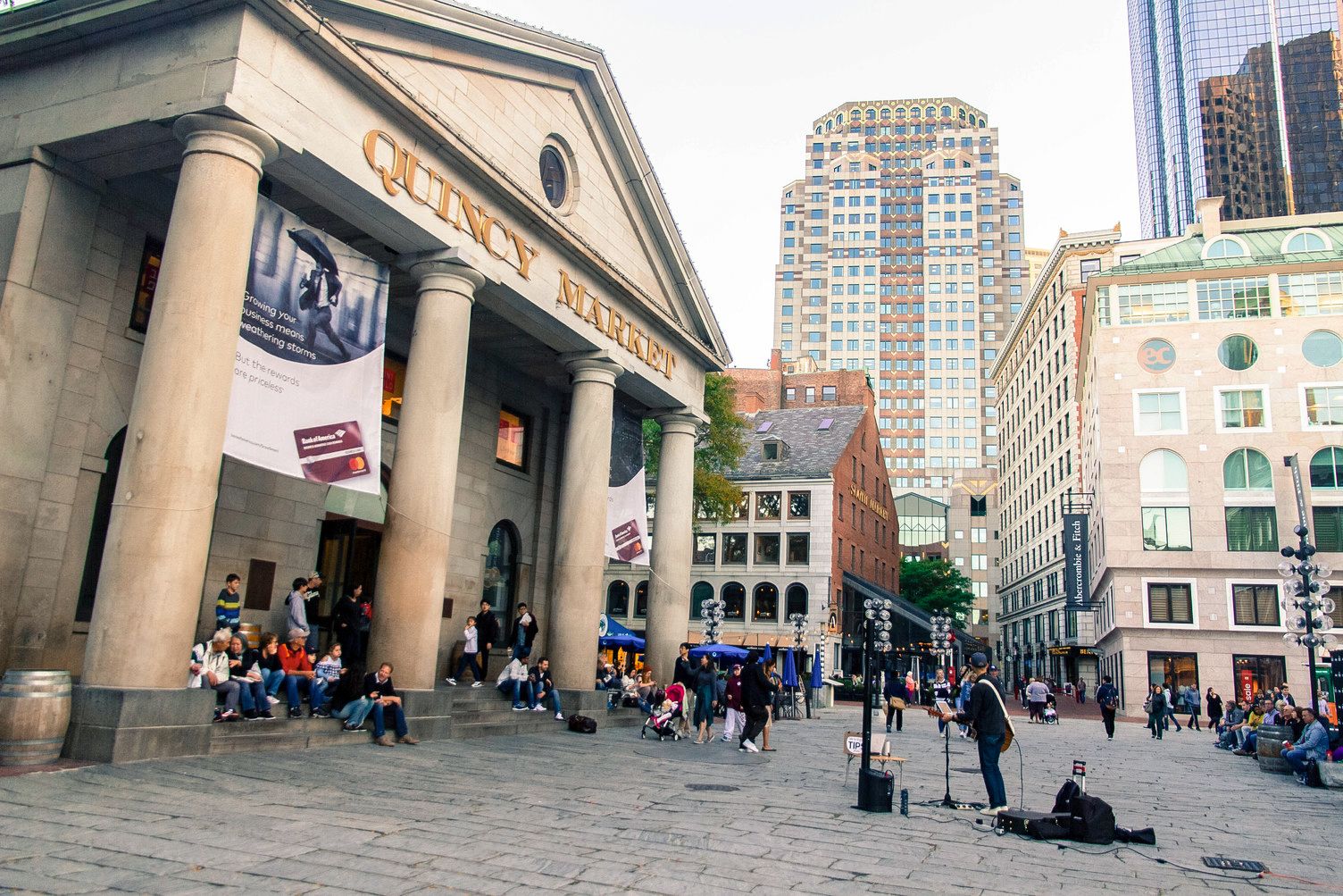Das historische GebÃ¤ude Quincy Market in Boston; Massachusetts