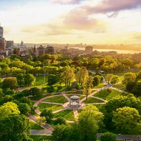 Blick auf Boston im Sonnenuntergang Blick auf Boston im Sonnenuntergang