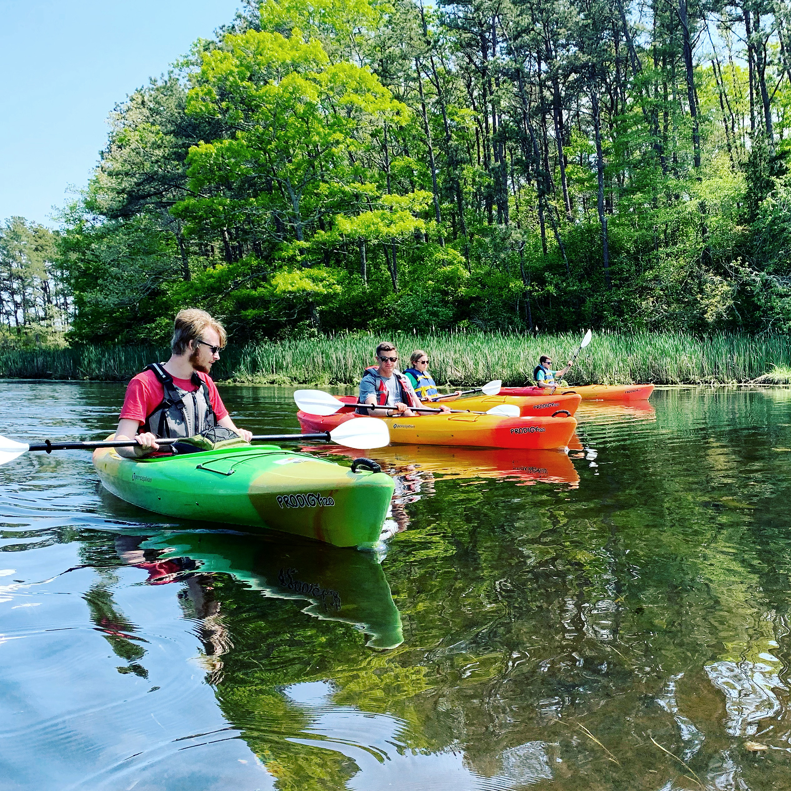 Mit dem Kayak durch die schöne Landschaft von Cape Cod, Massachusetts