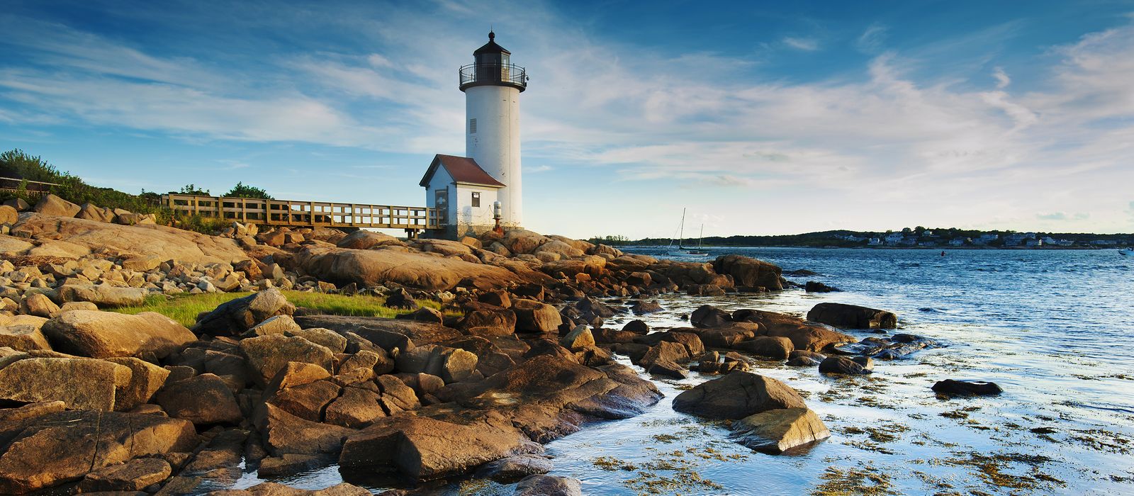 Der Leuchtturm Annisquam Harbor Light an der North Coast in Gloucester, Manhattan