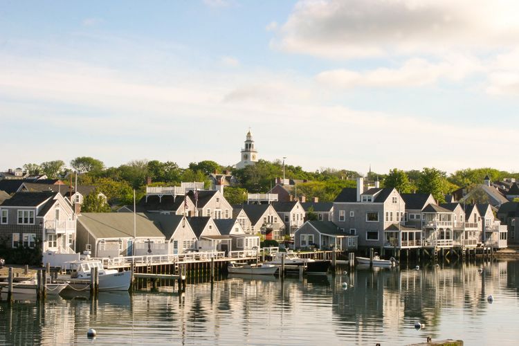 Der idyllische Hafen auf der Insel Nantucket in Massachusetts
