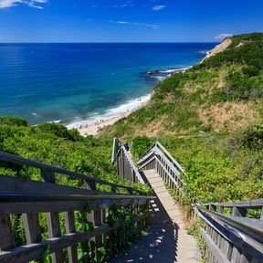 Weiter Blick Ã¼ber die Lehmklippen Mohegan Bluffs von Block Island