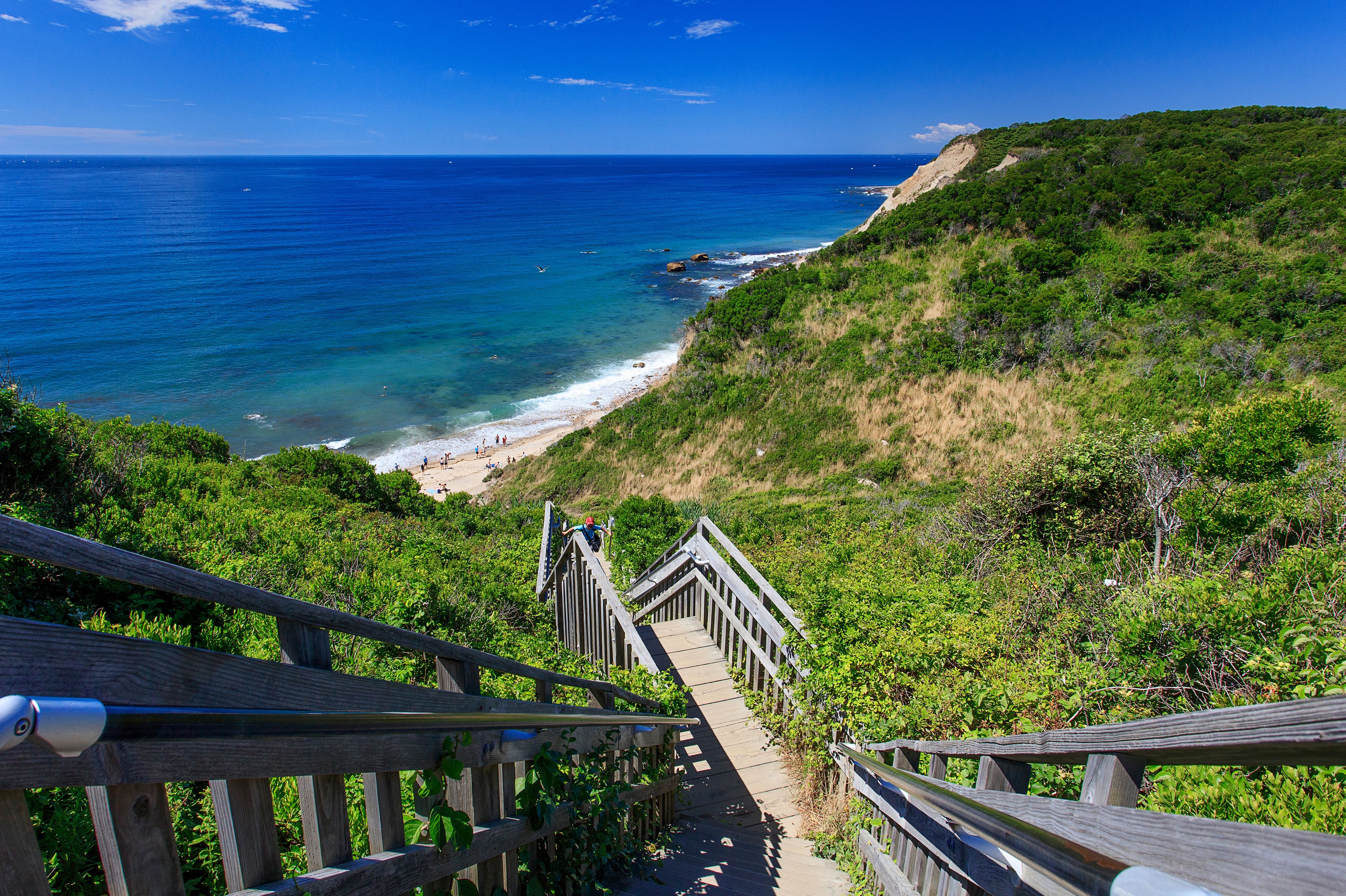 Weiter Blick Ã¼ber die Lehmklippen Mohegan Bluffs von Block Island