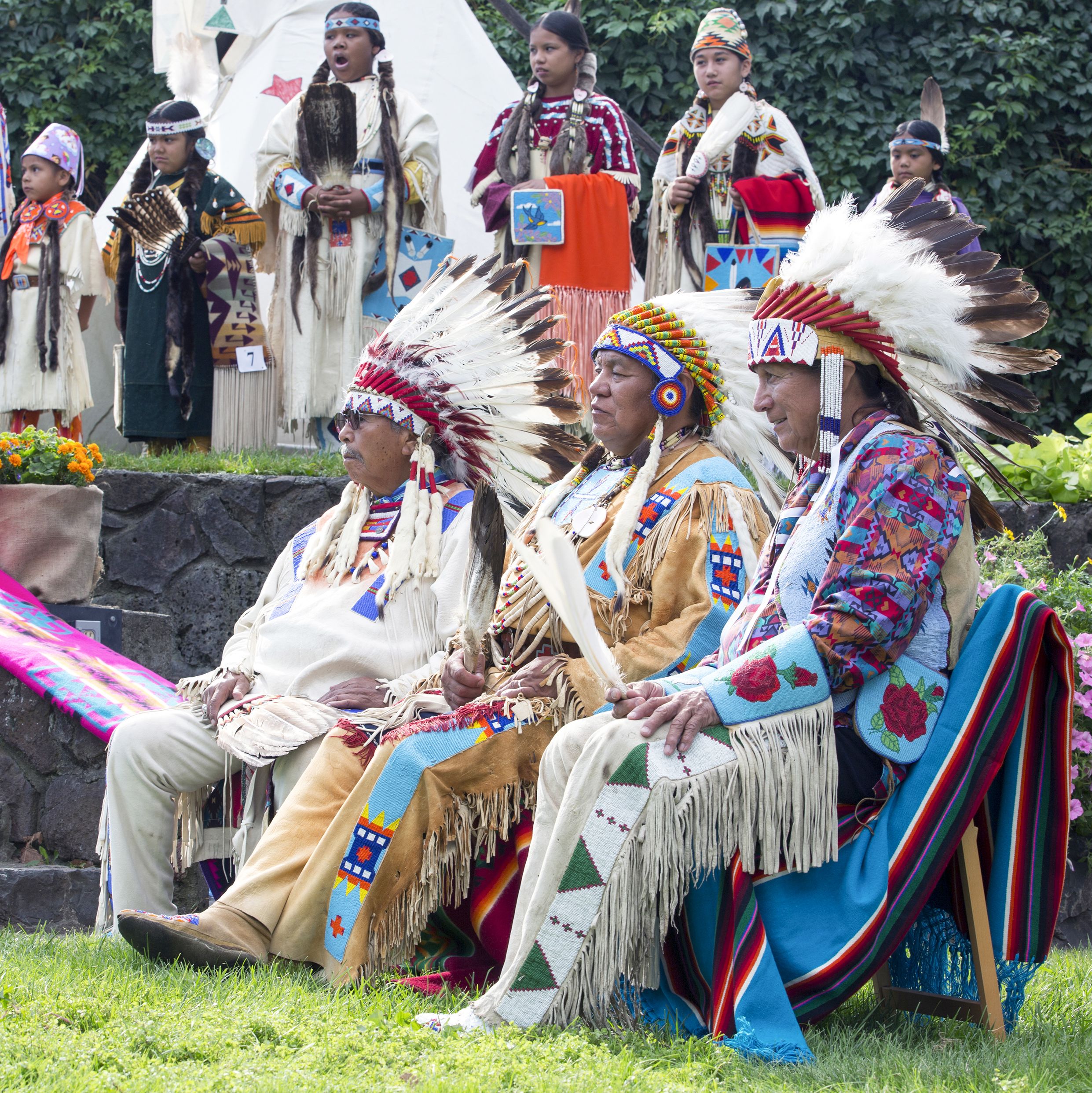 Indianerhaeuptlinge auf Veranstaltung nahe Redmond, Oregon