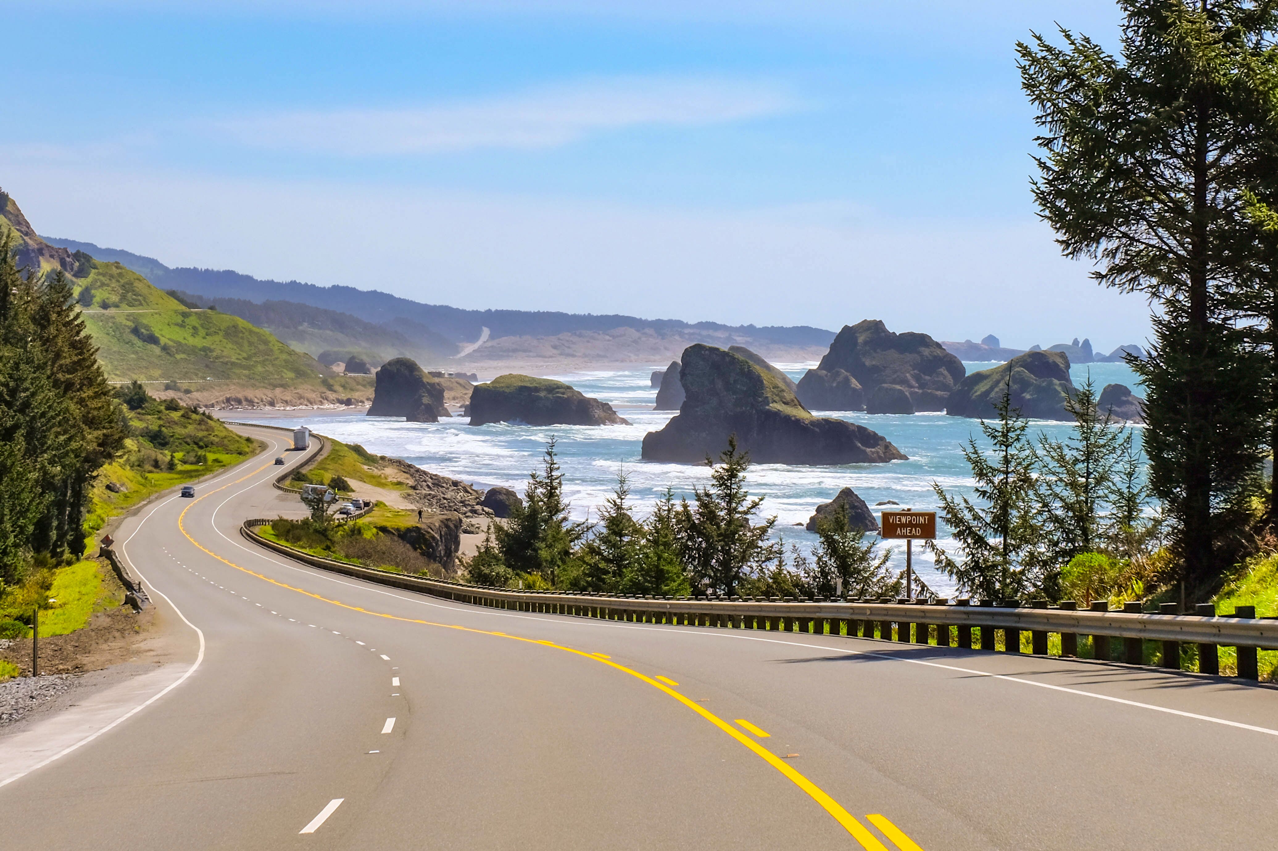 Fahrt auf dem Pacific Coast Highway in Oregon