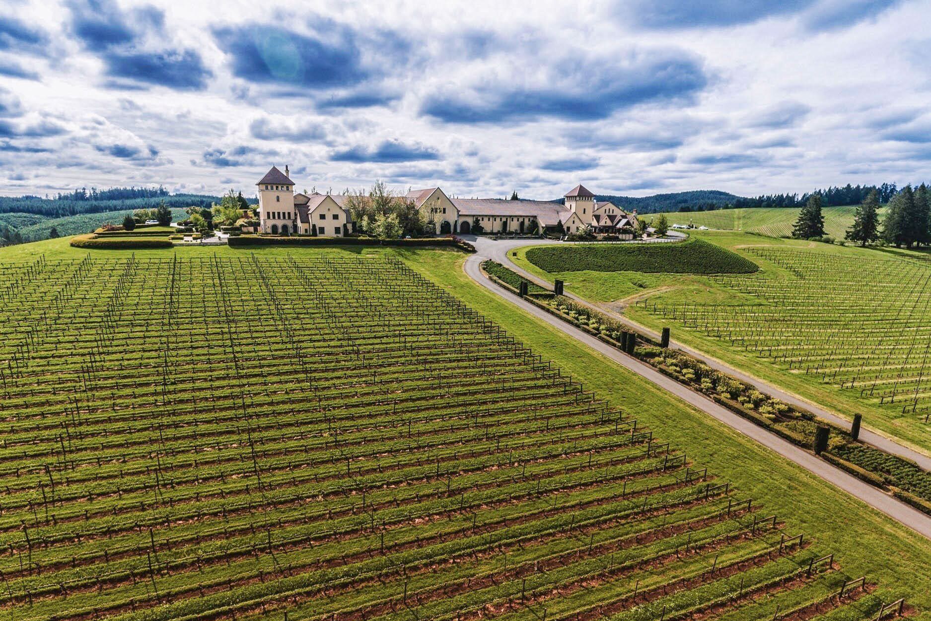 Luftaufnahme der King Estate Winery in Eugene in Oregon