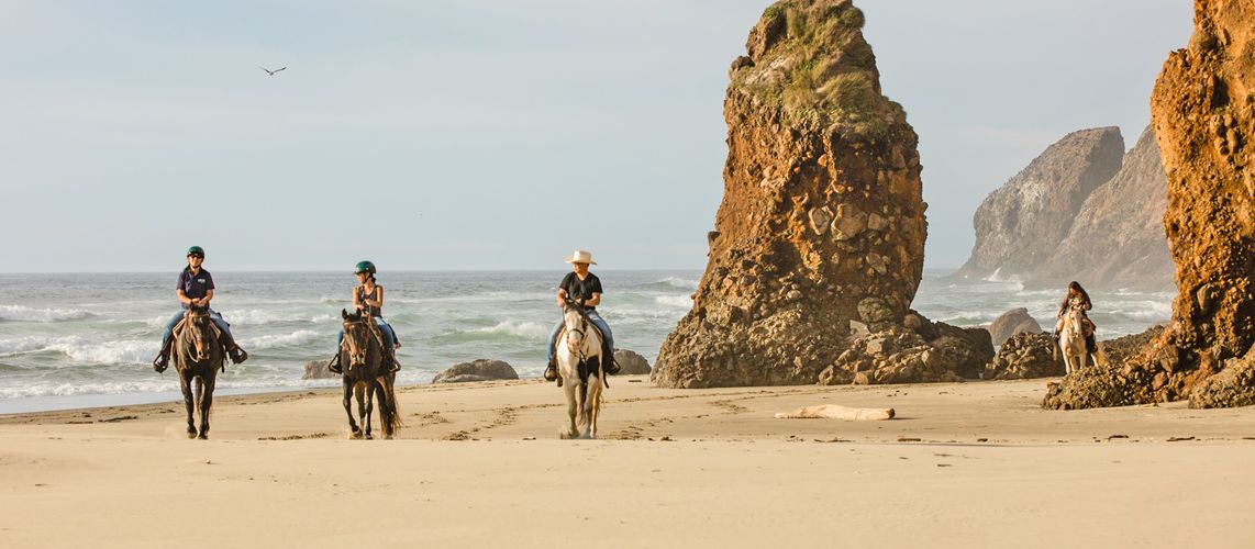 Ausritt am Strand von Florence im US-Bundesstaat Oregon