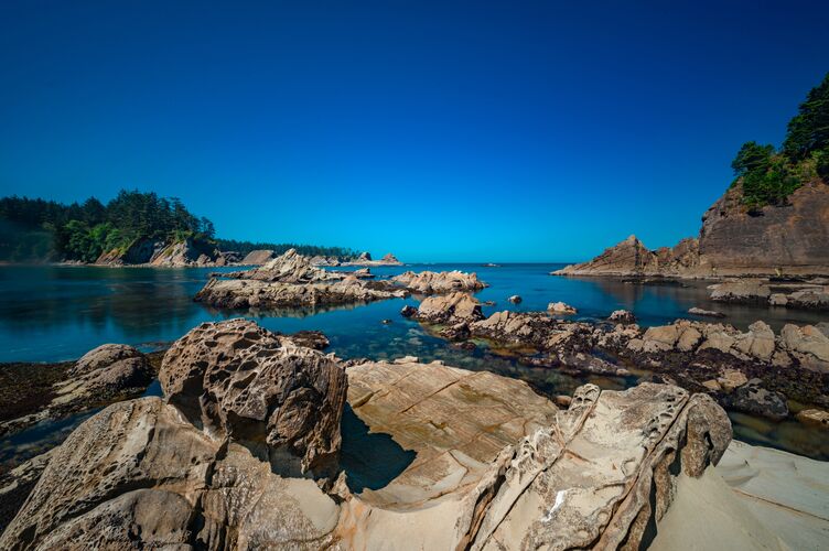 Küstenlandschaft im Sunset Bay State Park