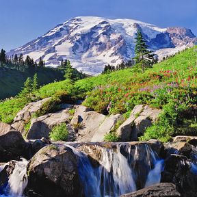 Wasserfall am Mount Rainier