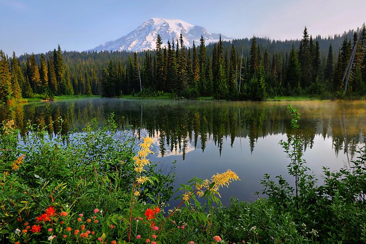 Der Reflection Lakes im Mount-Rainier-Nationalpark, Washington