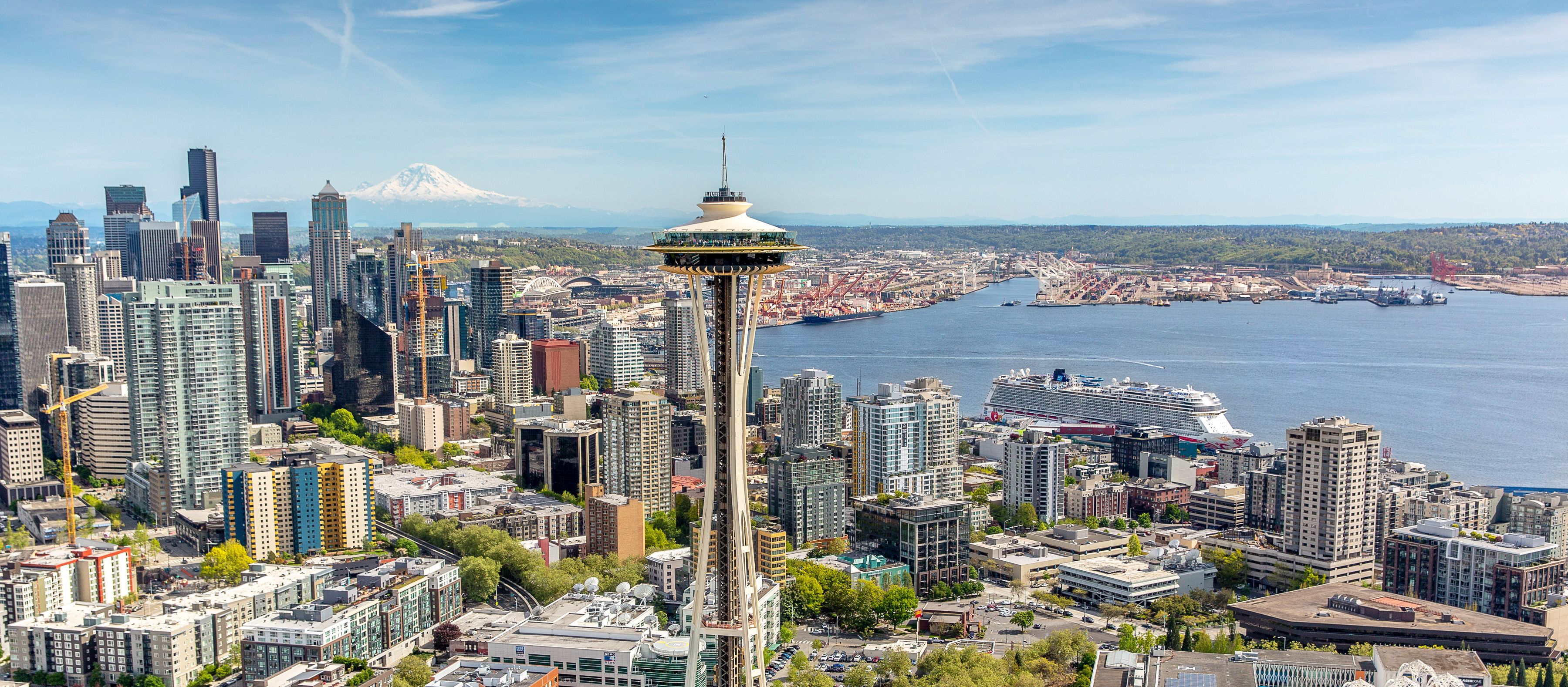 Der Blick auf den Port of Seattle in Washington