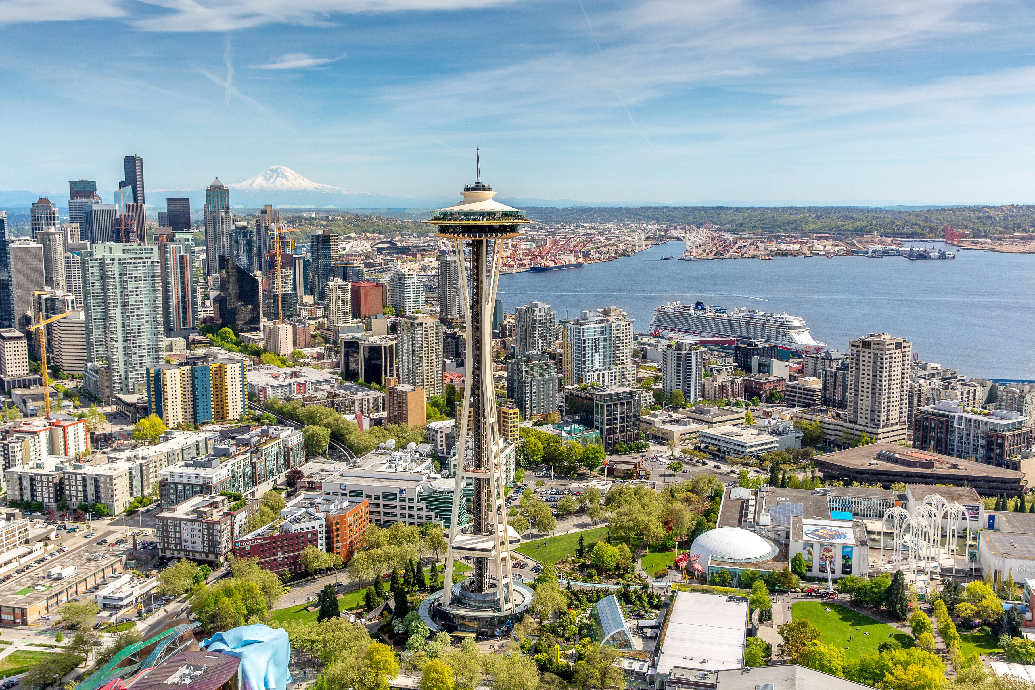 Der Blick auf den Port of Seattle in Washington