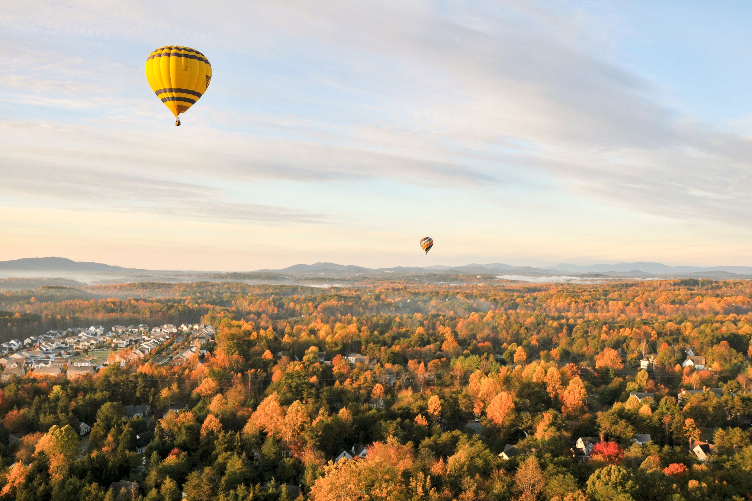 Mit dem HeiÃŸluftballon Ã¼ber Charlottesville in Virginia