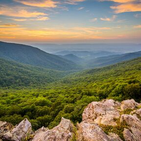 Sonnenuntergang Ã¼ber dem Shenandoah Valley