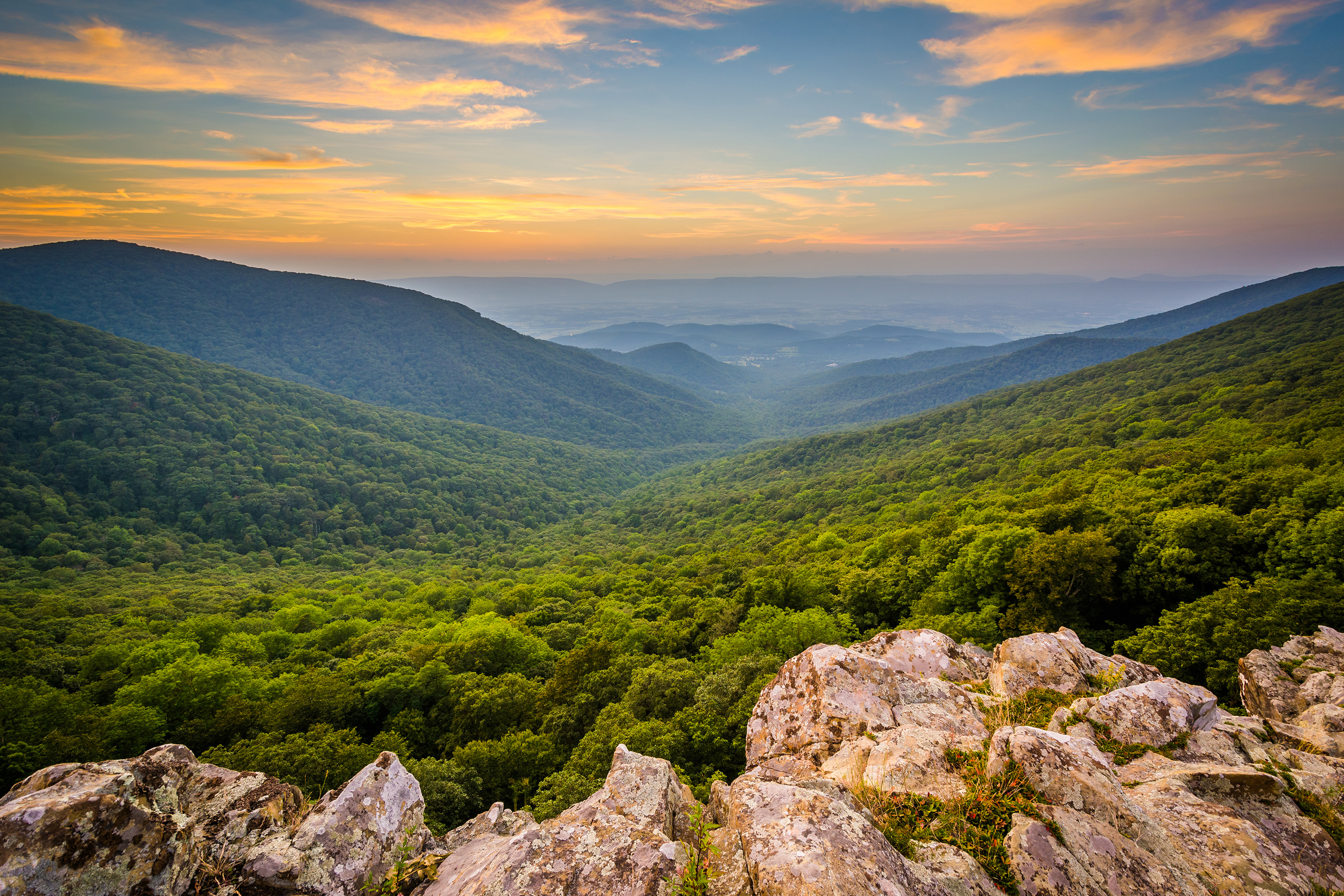 Sonnenuntergang Ã¼ber dem Shenandoah Valley