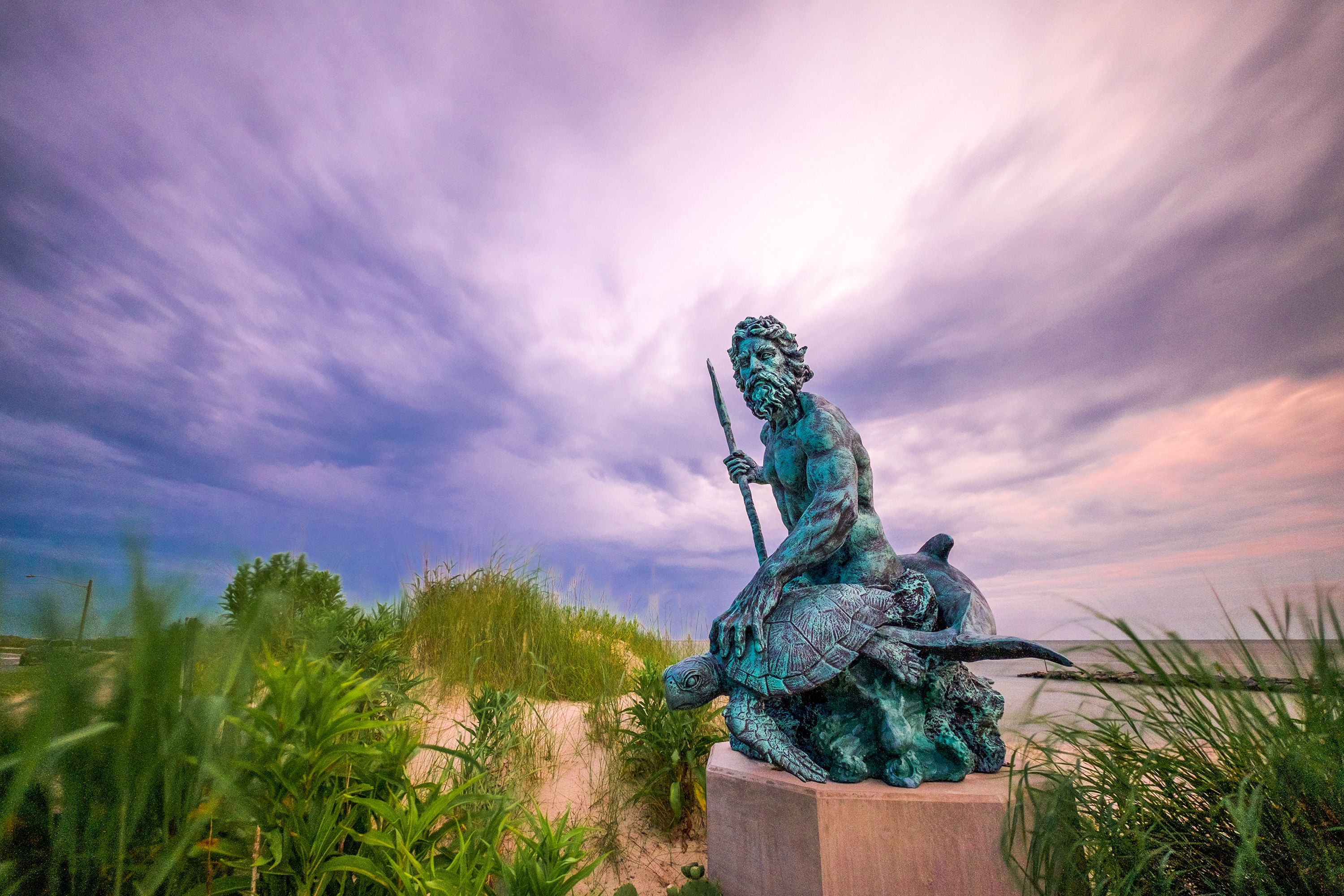 Die Neptun Statue am Virginia Beach Boardwalk