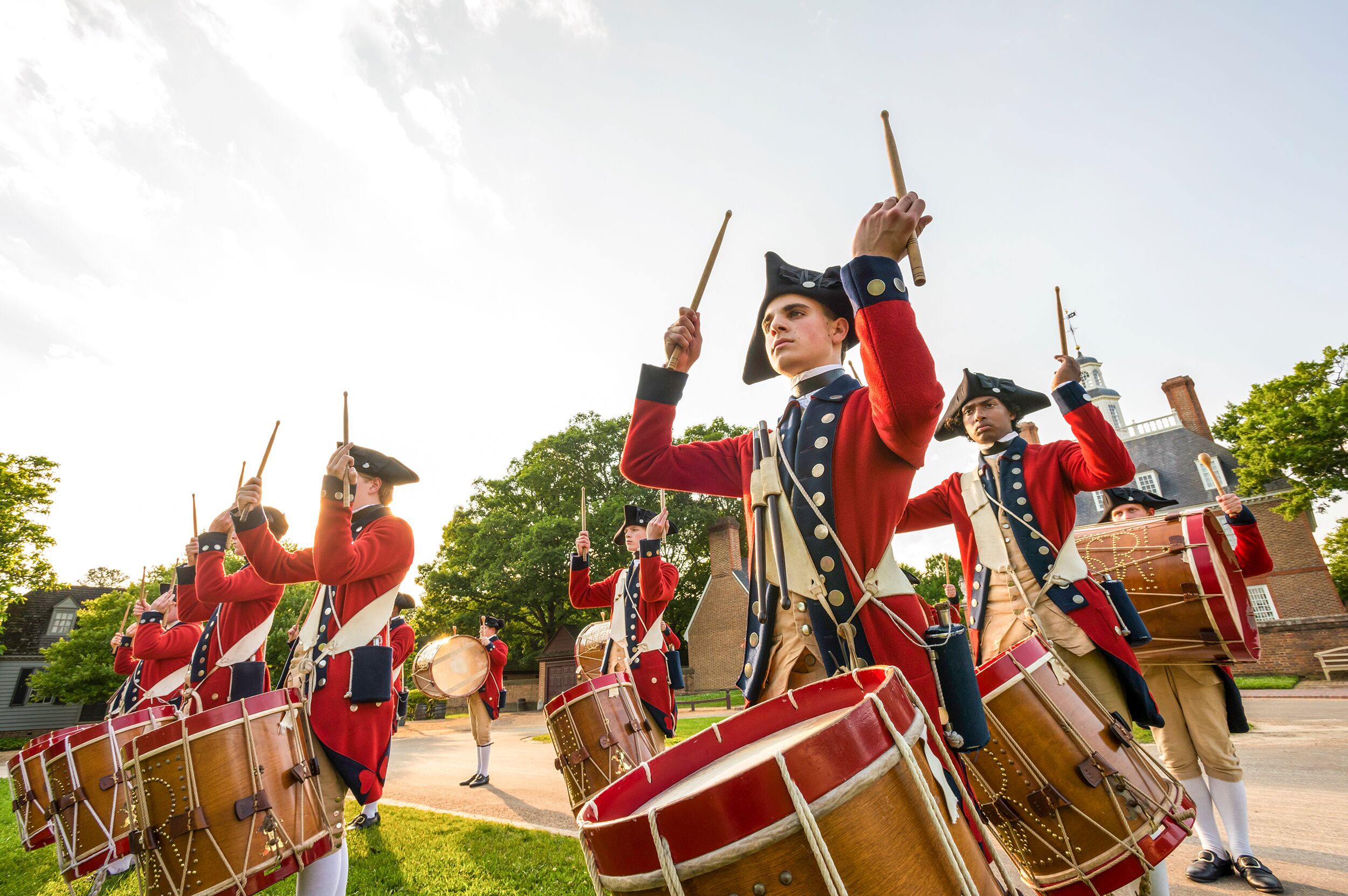 SoldatenauffÃ¼hrung im historischen Colonial Williamsburg in Virginia