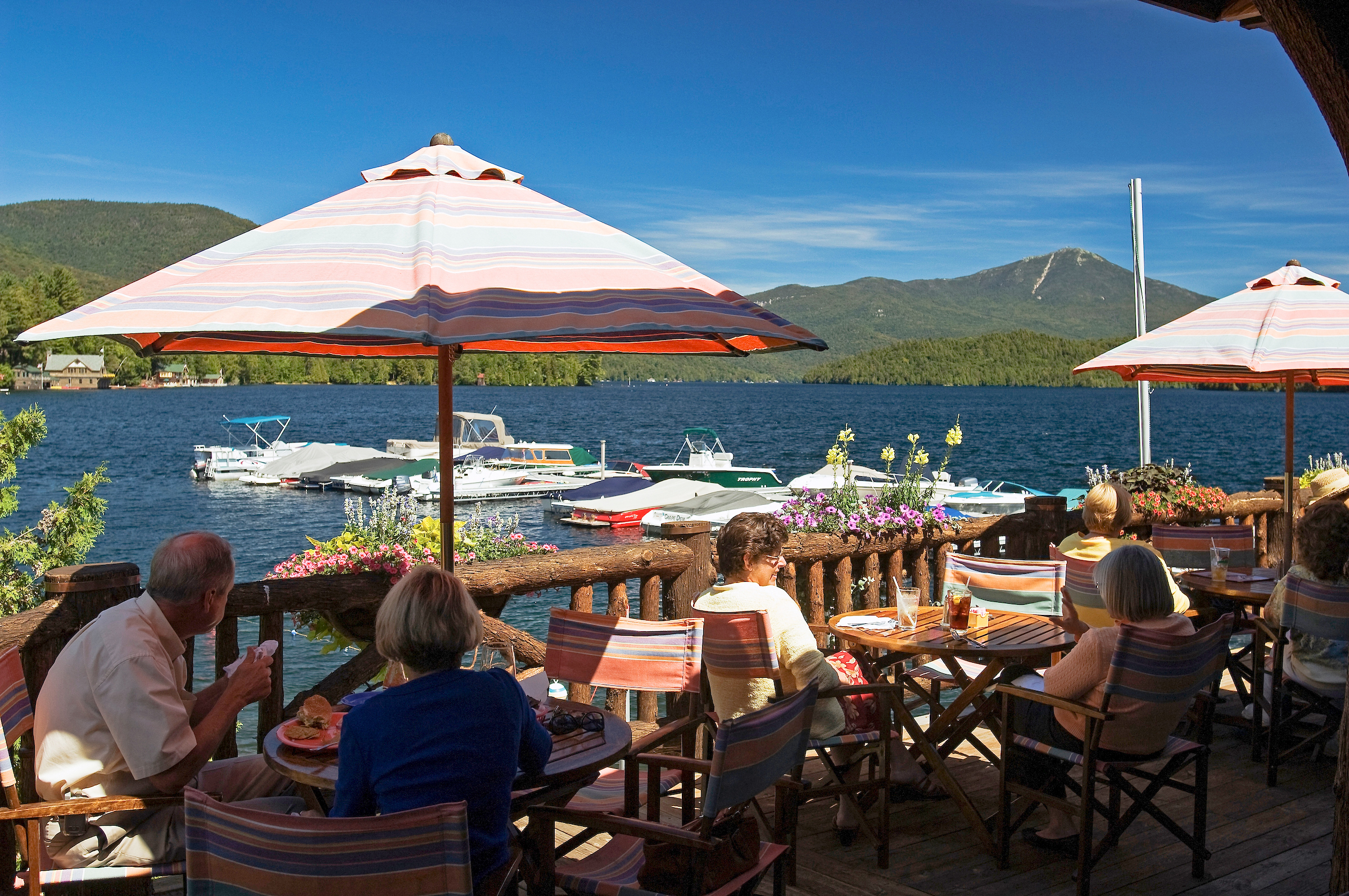 Blick vom Lake Placid Club auf den Lake Placid im US-Bundesstaat New York