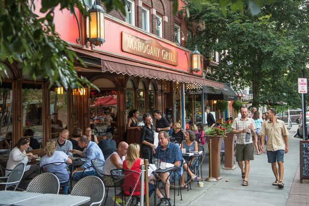 Impressionen der Fußgängerzone Ithaca Commons in Itha Impressionen der Fußgängerzone Ithaca Commons in Itha