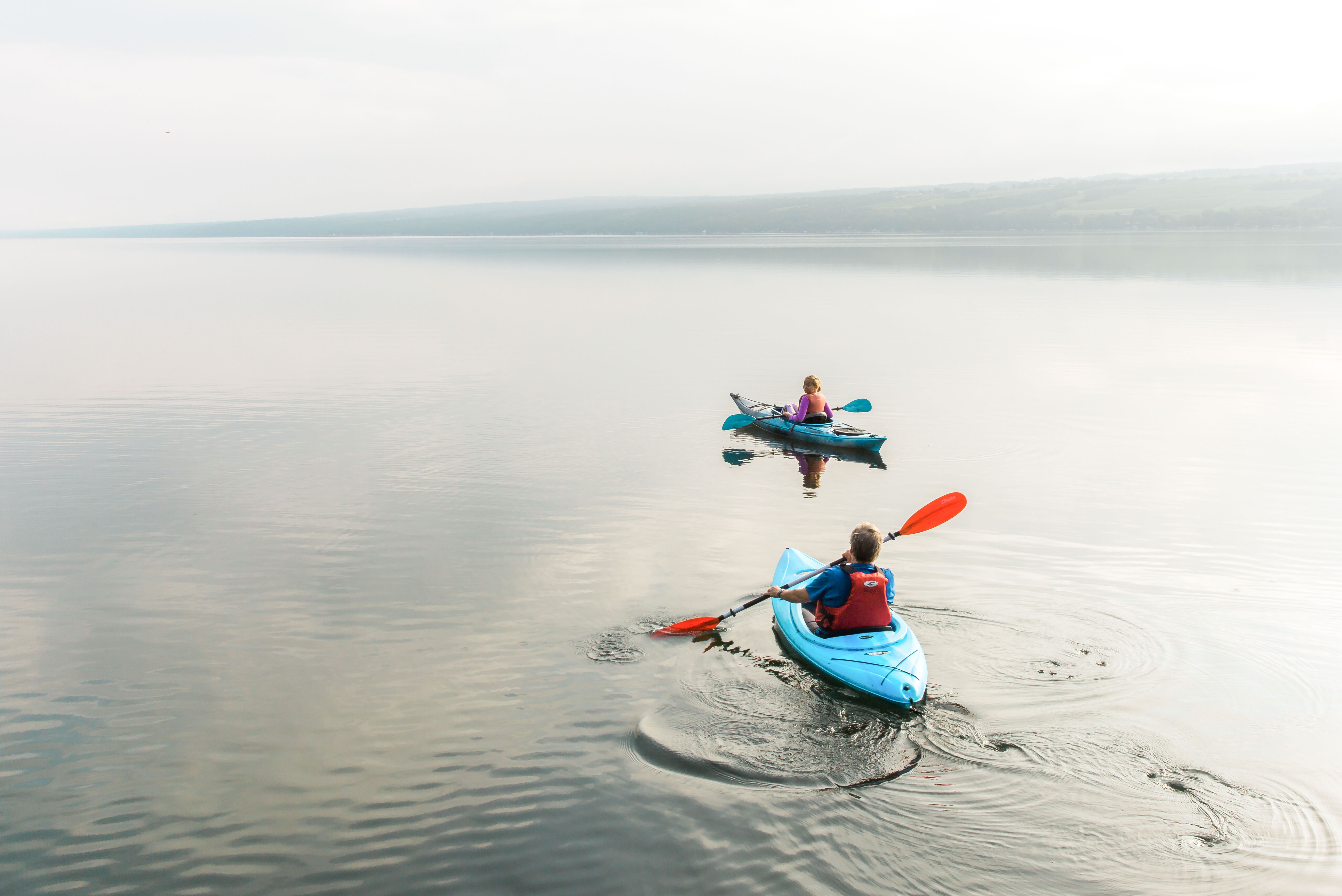 Kayak fahren auf dem Seneca Lake in New York