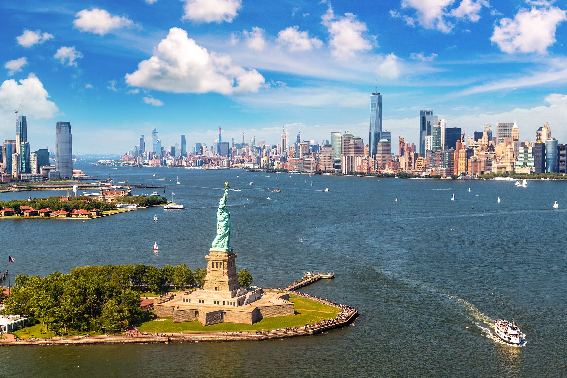 Die Freiheitsstatue auf Liberty Island