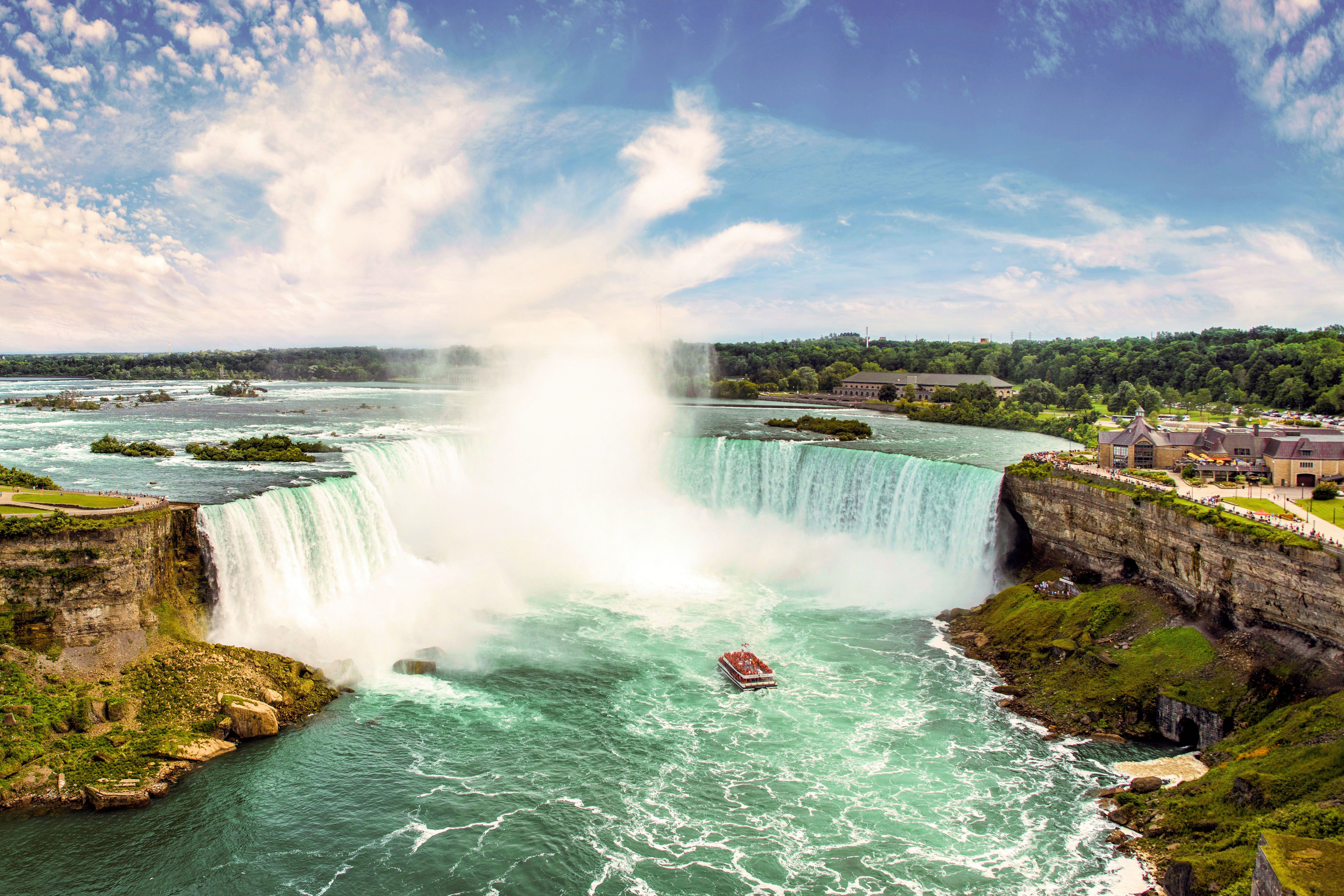 Der Blick auf die NiagarafÃ¤lle im Bundesstaat New York