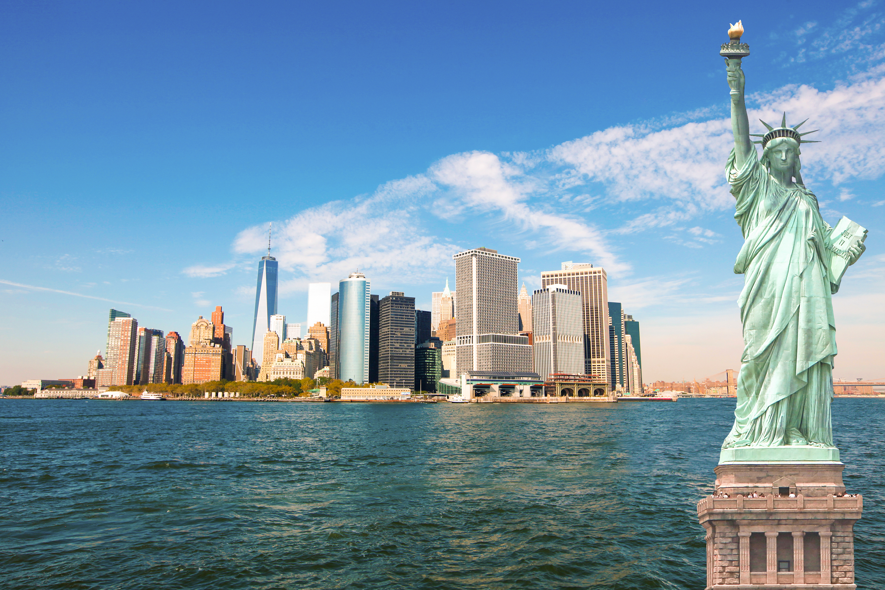 Die Freiheitsstatue begrüßt die Besucher in New York City