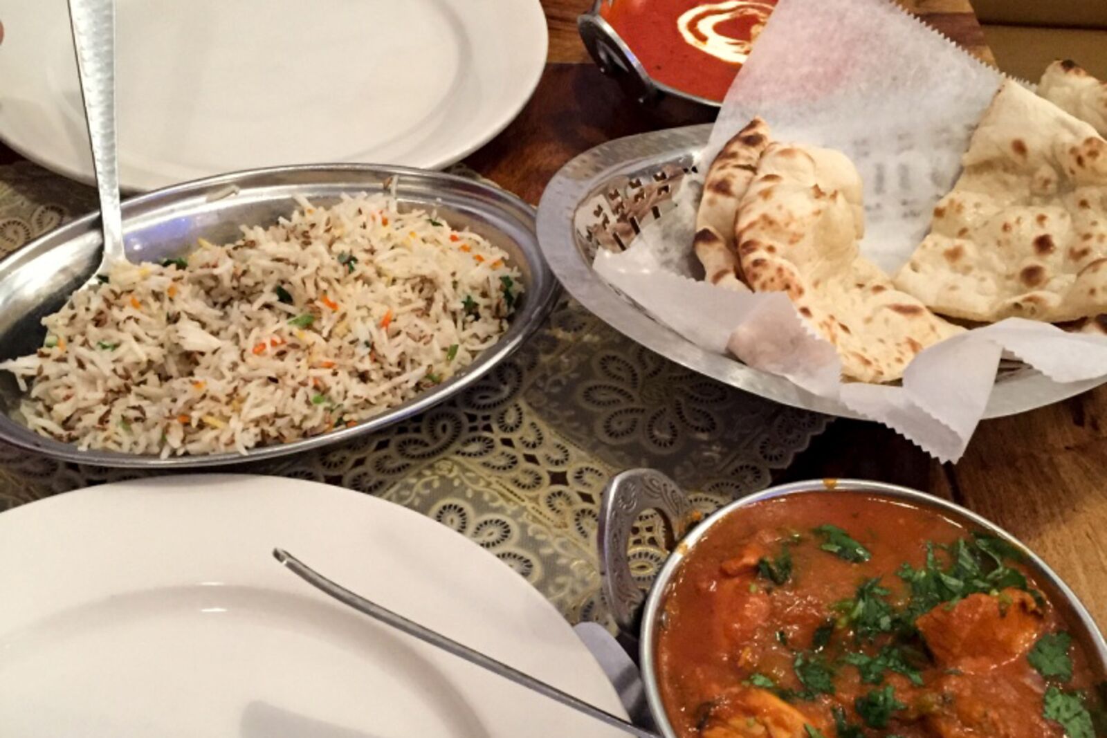 Leckere Gerichte eines Mughlai Restaurants in New York Leckere Gerichte eines Mughlai Restaurants in New York