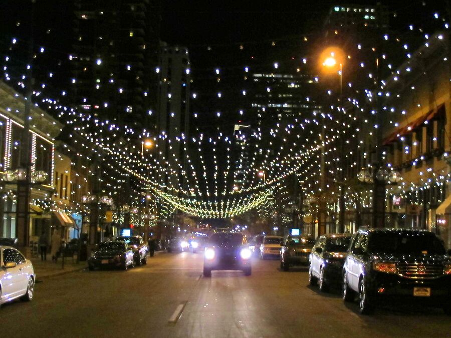 Denver Larimer Square bei Nacht